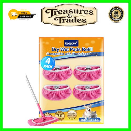 Pink reusable mop pads - pink,