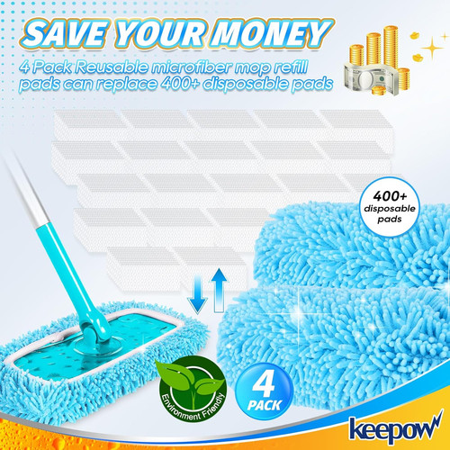 Keepow reusable mop pads - mop,